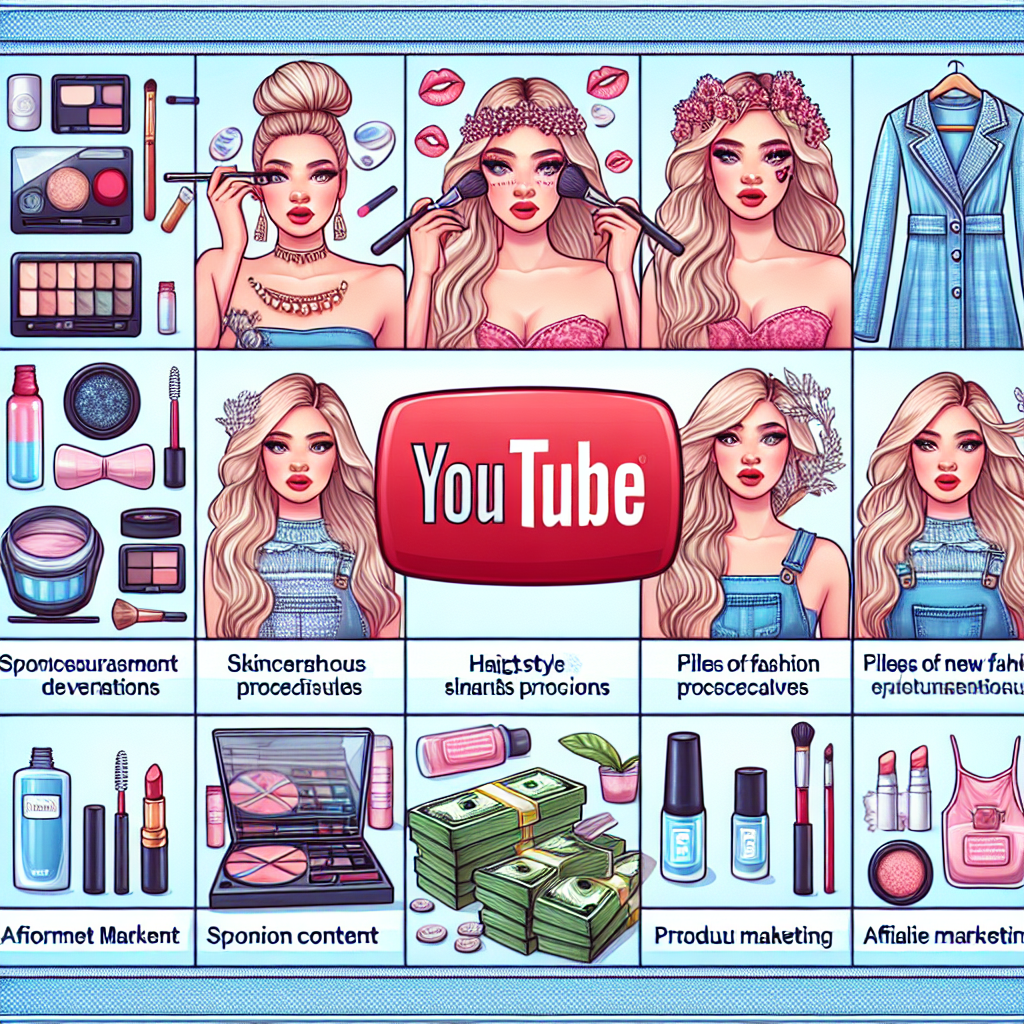 Create a YouTube channel focused on beauty and fashion tutorials. Share makeup tips, hair styling techniques, skincare routines, fashion hauls, and outfit ideas. You can earn money through advertising revenue, sponsored content from beauty brands, and affiliate marketing by linking to products in your videos' descriptions.